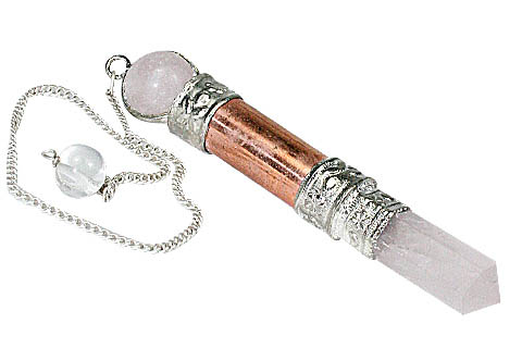 Design 10583: pink,white rose quartz pendulum, sticks healing