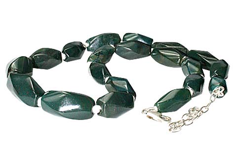 Design 10567: green bloodstone chunky necklaces
