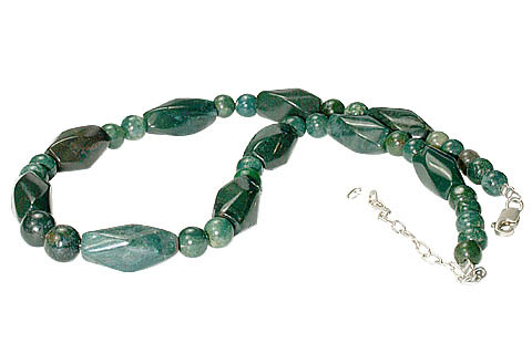 Design 10568: green bloodstone chunky, ethnic necklaces
