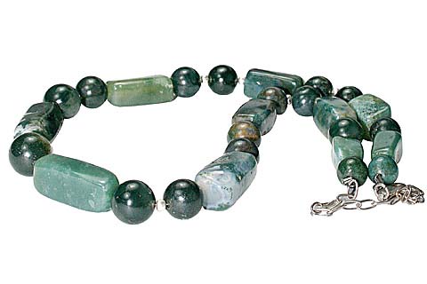 Design 10573: green bloodstone chunky necklaces