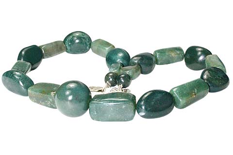 Design 10574: green bloodstone chunky necklaces