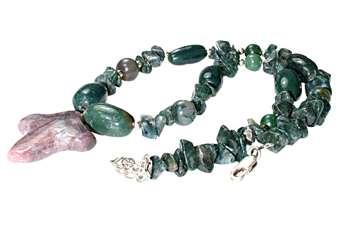 Design 10645: green bloodstone cross necklaces