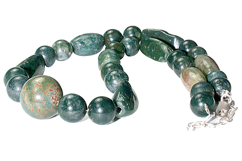 Design 10646: green bloodstone chunky, ethnic necklaces