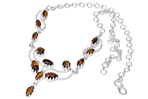 Design 10751: brown tiger eye necklaces