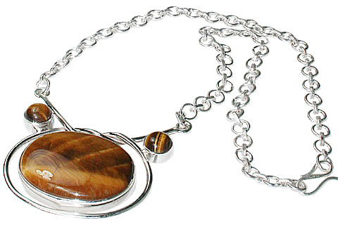 Design 10873: brown tiger eye necklaces
