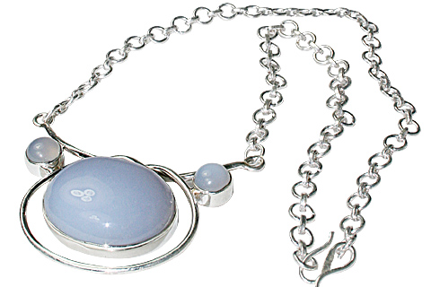 Design 10876: blue chalcedony necklaces