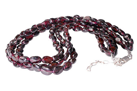 Design 10904: red garnet multistrand necklaces