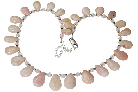Design 10951: pink pink opal drop necklaces