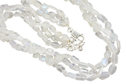 Design 10959: white moonstone multistrand necklaces