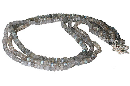 Design 10972: gray labradorite multistrand necklaces