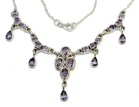 Design 10987: purple amethyst wedding necklaces