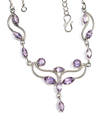 Design 11134: purple amethyst necklaces