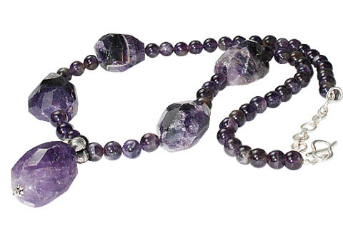 Design 11181: purple amethyst chunky necklaces