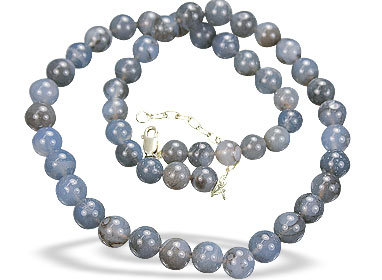 Design 11478: blue,gray chalcedony necklaces