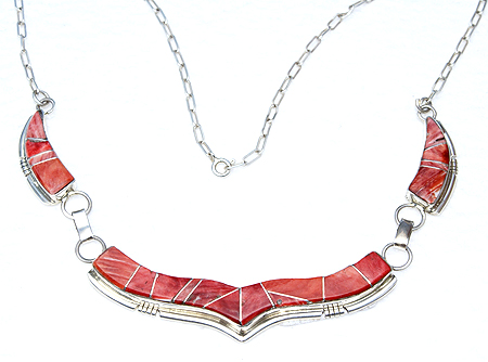 Design 11559: red,white jasper necklaces