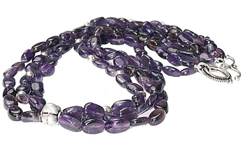 Design 11749: purple amethyst multistrand necklaces