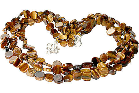 Design 11750: brown tiger eye multistrand necklaces