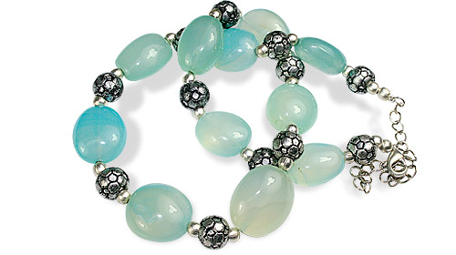 Design 11838: blue chalcedony necklaces