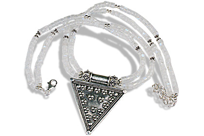 Design 11853: white moonstone ethnic necklaces