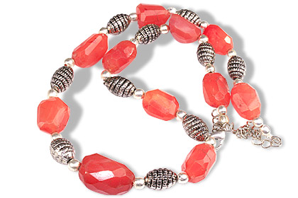 Design 11855: orange carnelian tumbled necklaces