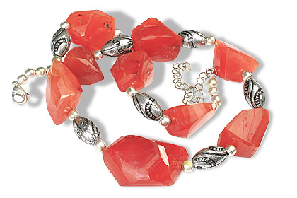 Design 11857: orange carnelian ethnic necklaces