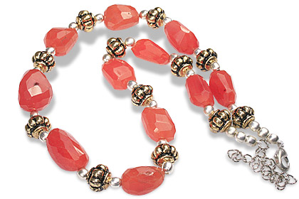 Design 11858: orange carnelian ethnic necklaces