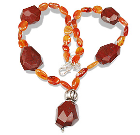 Design 12351: orange,red carnelian necklaces