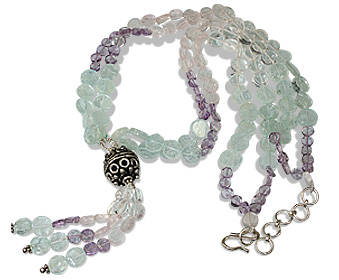 Design 12354: blue,multi-color aquamarine ethnic necklaces