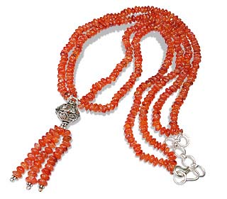 Design 12371: orange carnelian multistrand necklaces