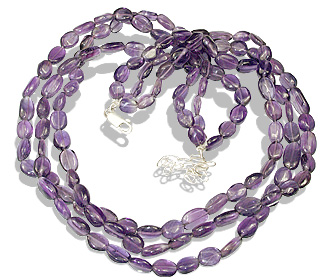 Design 12494: purple amethyst multistrand necklaces