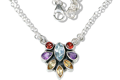 Design 12515: multi-color multi-stone necklaces