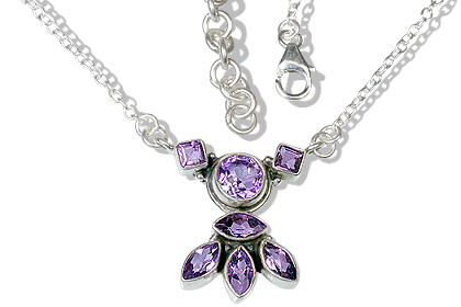 Design 12527: purple amethyst ethnic necklaces