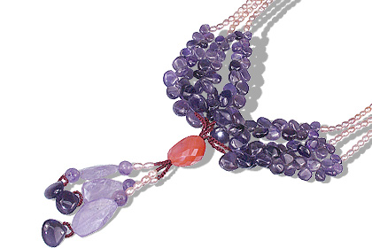 Design 12648: multi-color multi-stone ethnic necklaces