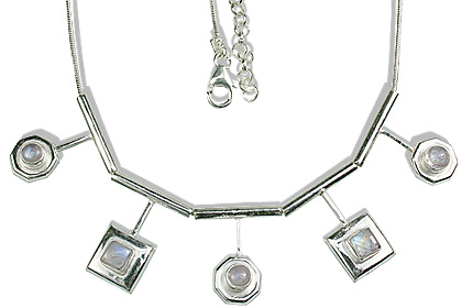 Design 12673: white moonstone necklaces