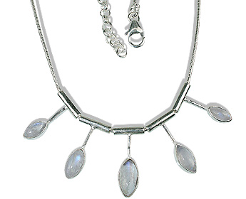 Design 12683: white moonstone necklaces