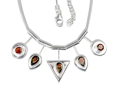Design 12685: red garnet necklaces