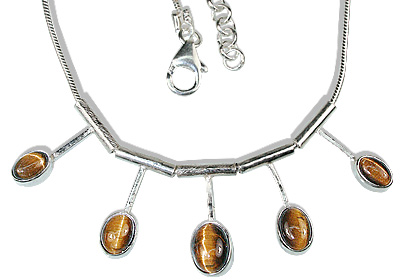 Design 12696: brown tiger eye necklaces