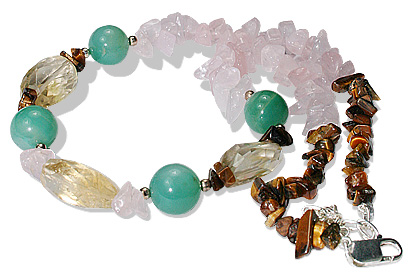 Design 12722: multi-color multi-stone chipped necklaces