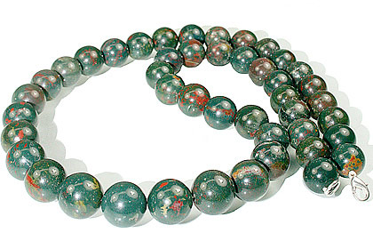 Design 12887: green bloodstone necklaces