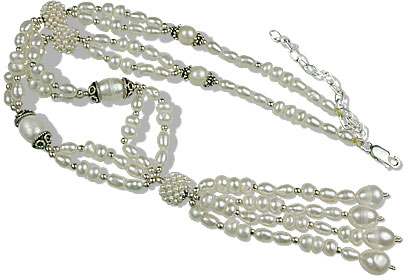 Design 13275: white pearl classic necklaces
