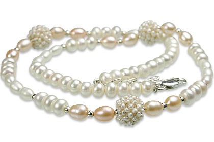Design 13283: white pearl classic necklaces
