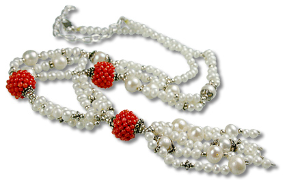 Design 13314: multi-color pearl classic necklaces