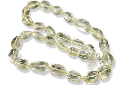 Design 13555: yellow lemon quartz chunky necklaces
