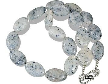 Design 13571: black,white dendrite opal necklaces