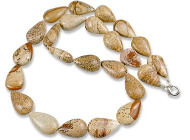 Design 13574: brown jasper drop necklaces