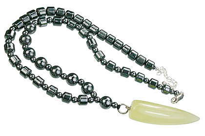 Design 14086: black,gray hematite mens, pendant necklaces