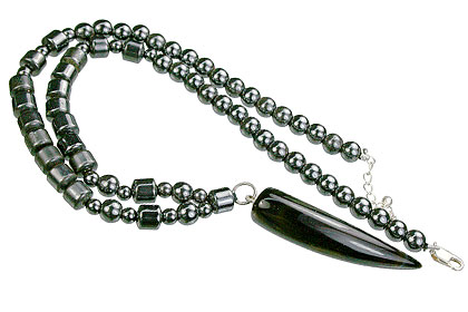Design 14099: black,gray hematite charm, mens, pendant necklaces