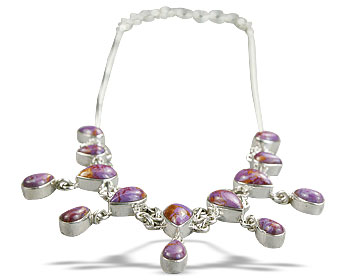 Design 14414: pink,purple mohave drop necklaces