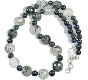 Design 14699: blue,gray rotile classic necklaces