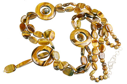 Design 14702: brown,yellow tiger eye contemporary necklaces